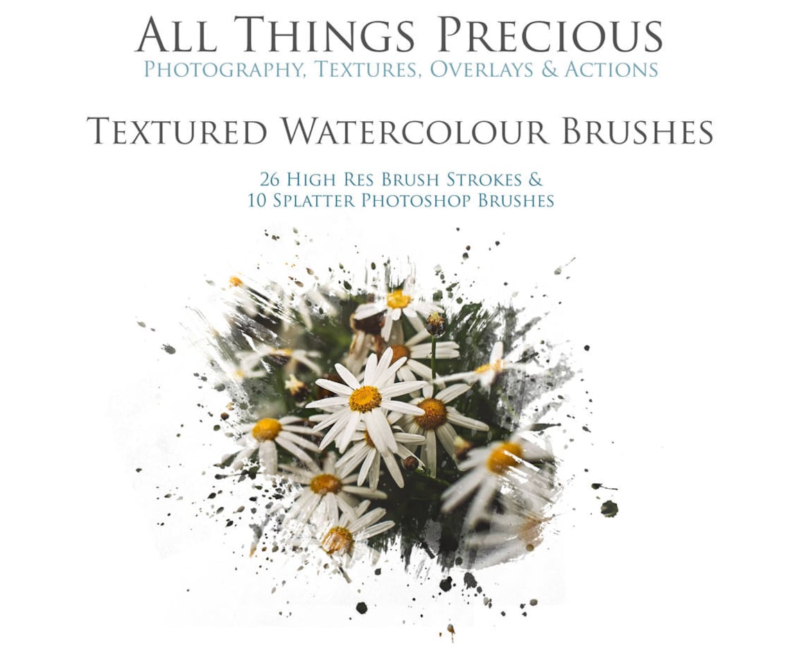 36 Fine Art Digital WATERCOLOR Photoshop BRUSHES image 0
