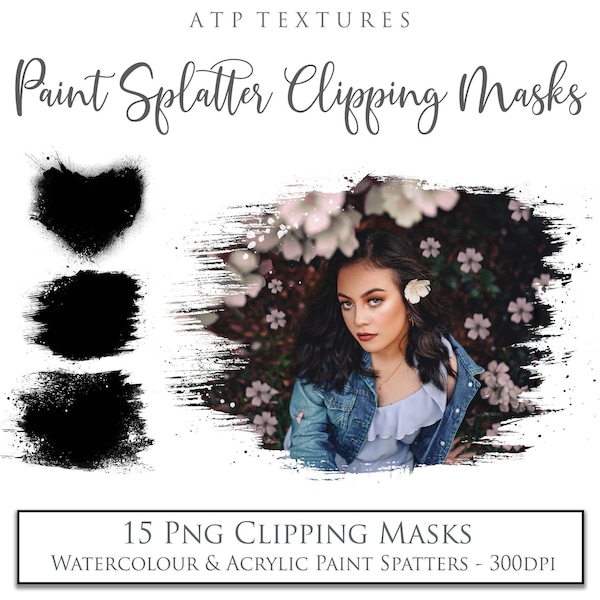 PAINT CLIPPING MASKS Clipart Png Splatter Frames / Watercolour mask, Digital Overlay, Photoshop Overlays, Scrapbooking, Scrapbook