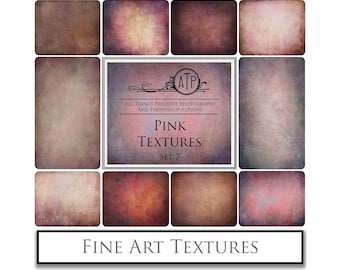10 Fine Art TEXTURES PINK Set 7 / Photography Overlays, Photography, High Res, Scrapbooking, Background Texture, Photoshop, Digital Backdrop