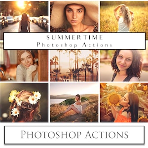 65 PHOTOSHOP ACTIONS - SUMMERTIME With 10 Textures / Digital Photography, Textured Background, Wedding Actions, Newborn Actions