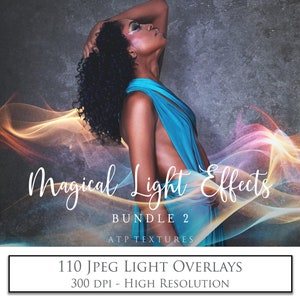 110 Magical Light Effects  Set 2 Overlay Bundle, Flare, Photo Overlays, Photo Editing, Ai Art JPEG File For Photoshop, Digital Background