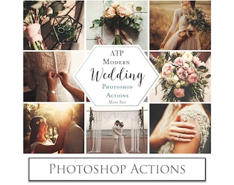 PHOTOSHOP ACTIONS for Photographers - Modern WEDDING Mini Set / Photography, Digital Edit, Photo Action, Newborn, Influencer Filters