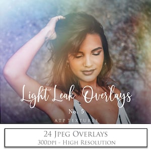 24 JPEG OVERLAYS - Light Flare LEAK Overlays Set 5 / Photoshop Overlay, Sunshine, Sunlight, Digital, Photography Edit, Sun, Lens Flares