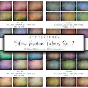 36 FINE ART TEXTURES - Colour Variation Set 2 - Photo Texture, Photography Overlay, Digital Background, Photoshop Overlays, Backdrop
