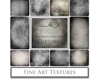 10 Fine Art TEXTURES - MONOCHROME Set 13 / Photography Texture, High Res, Scrapbooking Background, Digital Backdrop, Photoshop Overlays