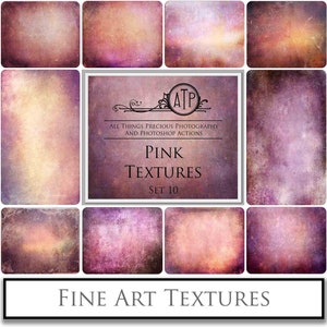 10 Fine Art TEXTURES - PINK Set 10 / Photo Overlays, Photography Texture, Scrapbooking, Background, Photoshop, Digital Paper