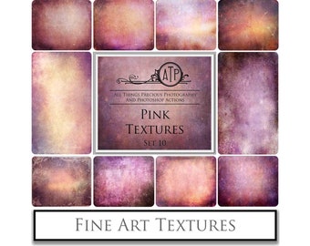 10 Fine Art TEXTURES - PINK Set 10 / Photo Overlays, Photography Texture, Scrapbooking, Background, Photoshop, Digital Paper