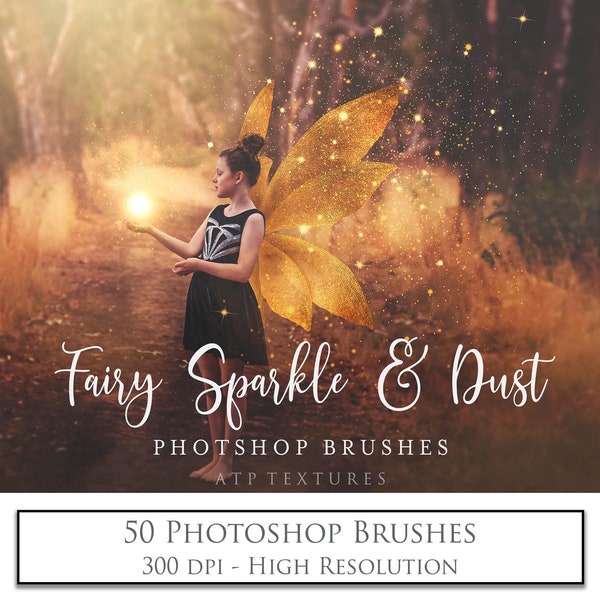 50 pinceles de Photoshop, Fairy Sparkle, Dust, Star, Bokeh, edición de fotografías, Glitter Brush, ediciones mágicas