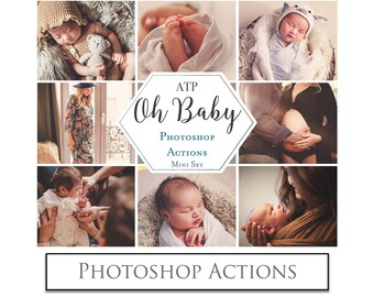 PHOTOSHOP ACTIONS - Oh BABY Mini Set / Photography, Digital, Photoshop Edit, Photo Editing ,Newborn, Family, Photo Editing