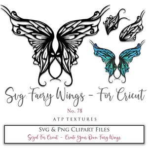 SVG FEE WINGS No. 78 - Für Cricut Maker, Einzelne Flügelteile, Kostüm, Cosplay Muster, Druckbare Flügel, Vorlage, Png Clipart, Halloween