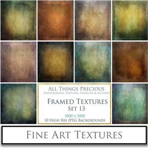 10 Fine Art Textures - Framed Set 13 / Photo Overlay, Digital Backdrop, Scrapbooking Background, Photoshop Texture, Photoshop Overlays
