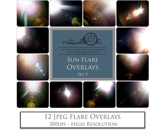 Sun Flare Photo Overlays - Organic Sunlight Effects (Digital Download)