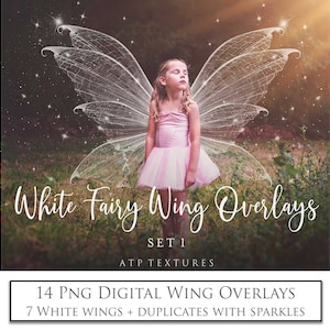 Fairy Wing OVERLAYS White Set 1, Clipart for Digital Photography or Print.