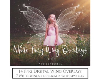Fairy Wing OVERLAYS White Set 1, Clipart for Digital Photography or Print.