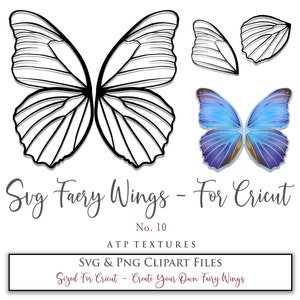 SVG Clipart FAIRY WINGS No. 10 - Png Files, Costume Pattern, Cosplay Wings, Printable Wing, Template, Digital Download, Print And Cut
