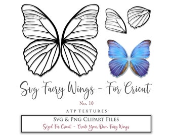 SVG Clipart FAIRY WINGS No. 10 - Png Files, Costume Pattern, Cosplay Wings, Printable Wing, Template, Digital Download, Print And Cut