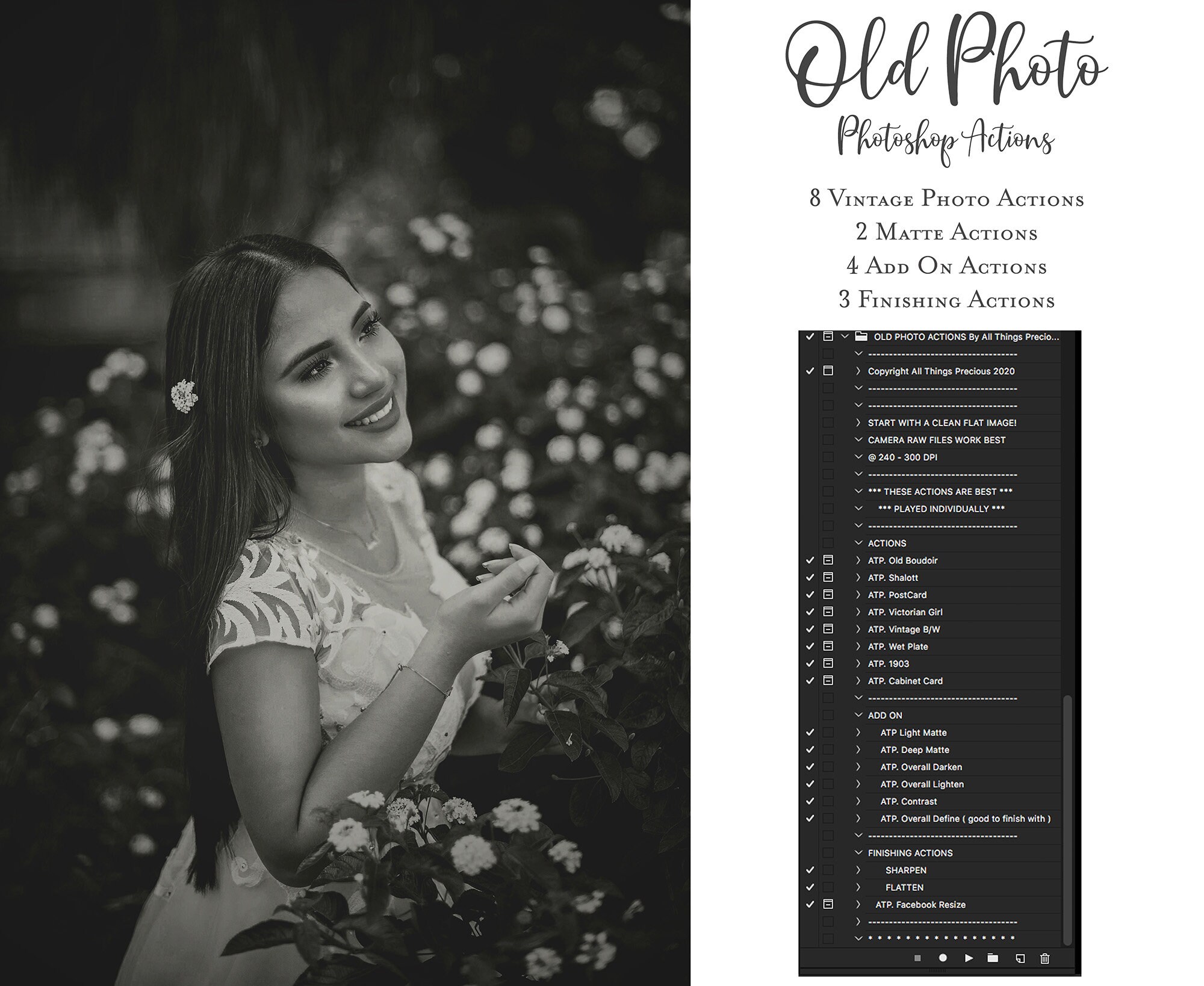 PHOTOSHOP ACTIONS Old Vintage Photo Mini Set Photo Editing | Etsy