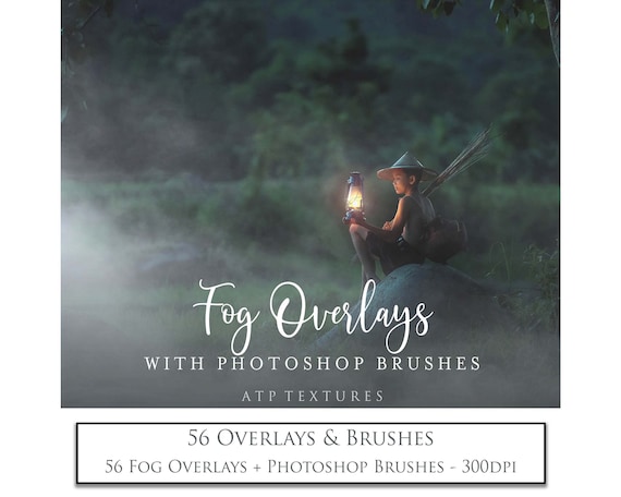 56 Digital FOG OVERLAYS for PHOTOGRAPHY with 56 Photoshop Brushes, Smoke, Steam, Haze, Photo Overlay, Winter Mist, Photo Editing, Ps Brushes