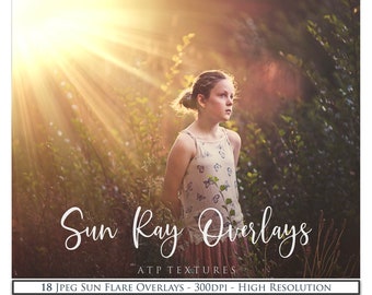 18 Digital OVERLAYS, Sun Flare, Photo Overlay, Photoshop, SunFlare, Lens, Sunlight, Summer, Sunshine, Light, Photography Edit