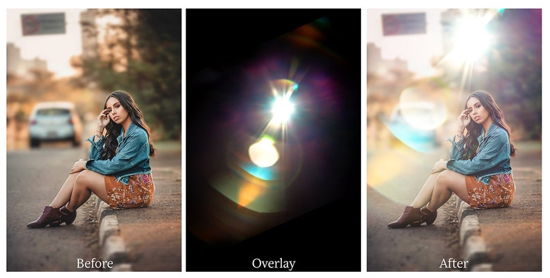 Digital Overlays. Radial flare. Circle / ring flare. Sun Flare / Lens Flare light overlays for Photography  In high resolution. Add Sunlight to your images. Perfect for Photo  edits. Jpeg Overlay for photoshop and elements. Rainbow flare. Halo Flare.