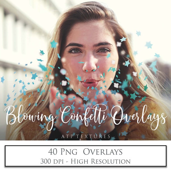 BLOWING CONFETTI Overlays / Photography Background, Photoshop Overlays, Blowing Glitter Overlay, Png Clipart