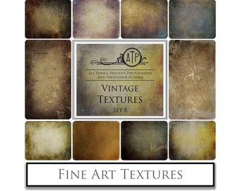 Lot de 10 textures beaux-arts - VINTAGE 8 / superpositions, texture de photographie, haute résolution, scrapbooking, arrière-plan, texture Photoshop, vieille photo, vieilli