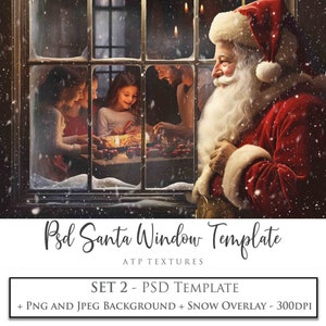MODELO PHOTOSHOP, fundo digital, conjunto de janelas SANTA 2, png, Jpeg, clipart, modelo Psd, sobreposição de fotos, Natal, álbum de recortes, Natal, Ai