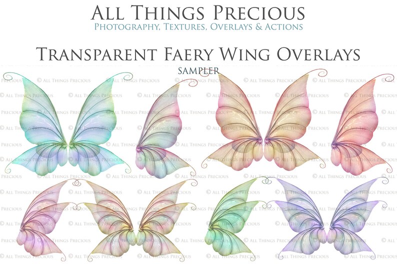 Digital Overlays for Photographers. Fairy Wings. Fairy Wing Overlays. High resolution, fine art digital assets for creating fantasy art. Magical transparent Png Overlay. See through real wings for authentic effects. Bundle. Real Butterfly Colourful.