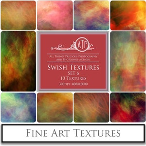 10 Fine Art TEXTURES - SWISH Set 6 / Photography Textures, Digital Scrapbooking Paper, Photo Background, Photoshop Overlays, Grunge