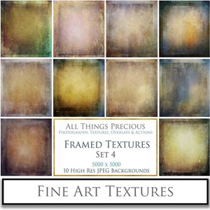 10 Fine Art Textures - Framed Set 4 / Photo Overlay, Digital Paper, Backdrop, Scrapbooking Background, Photoshop Texture, Photoshop Overlays