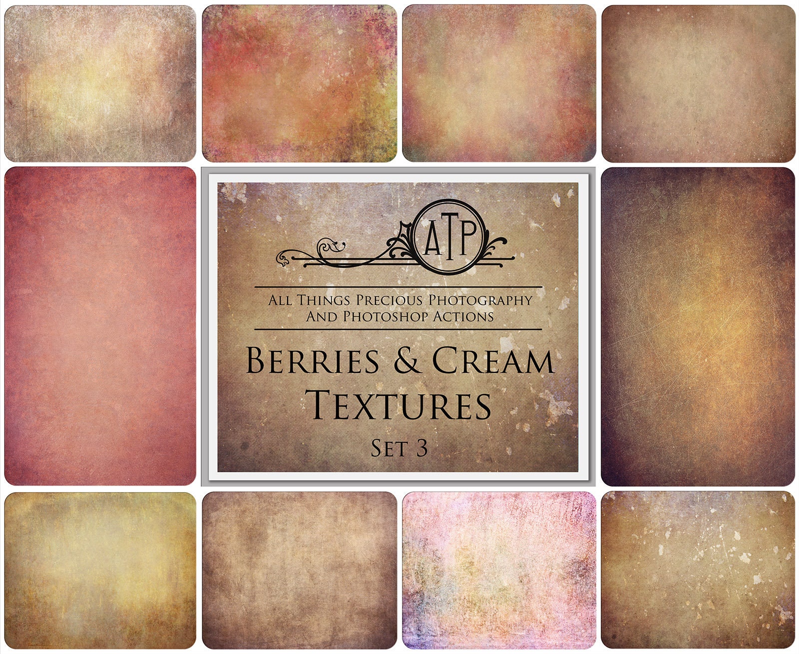 Cream Overlay TEXTURES BUNDLE 5 - Berries & Cream Photo Editing, Texture, Digital ...