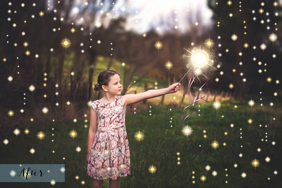 28 Digital Fine Art FAIRY WAND and SPARKLE Overlays Photoshop image 5