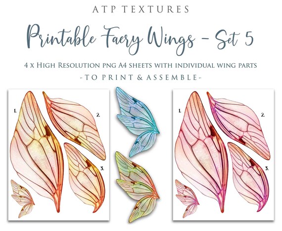 Printable Fairy Wings Set 5 Costume Making / Cosplay Wing - Etsy