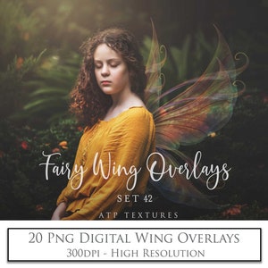 Png Digital Fairy wing overlays Set 42. High resolution transparent graphic assets for photography and print.