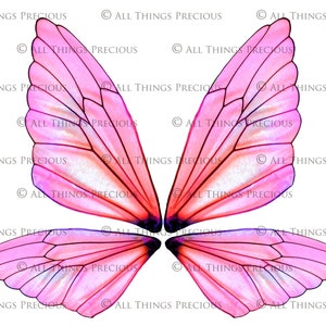 A4 PRINT FAIRY WINGS Set 2B Png Clipart, jewellery Making, Template, Photoshop, Art Doll, Printable, Earrings Craft, Wing Pattern image 4