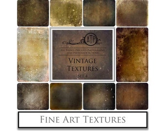 10 Fine Art DIGITAL TEXTURES - VINTAGE Set 4 / Photography Texture, Scrapbooking Background, High Res Photoshop Overlays, Old Photo edit