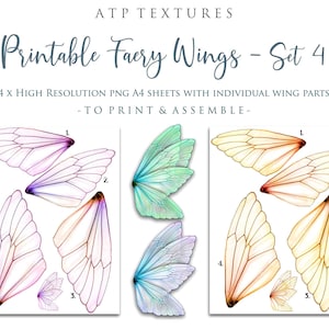 PRINTABLE FAIRY WINGS Set 4 Scrapbooking Clipart Digital - Etsy