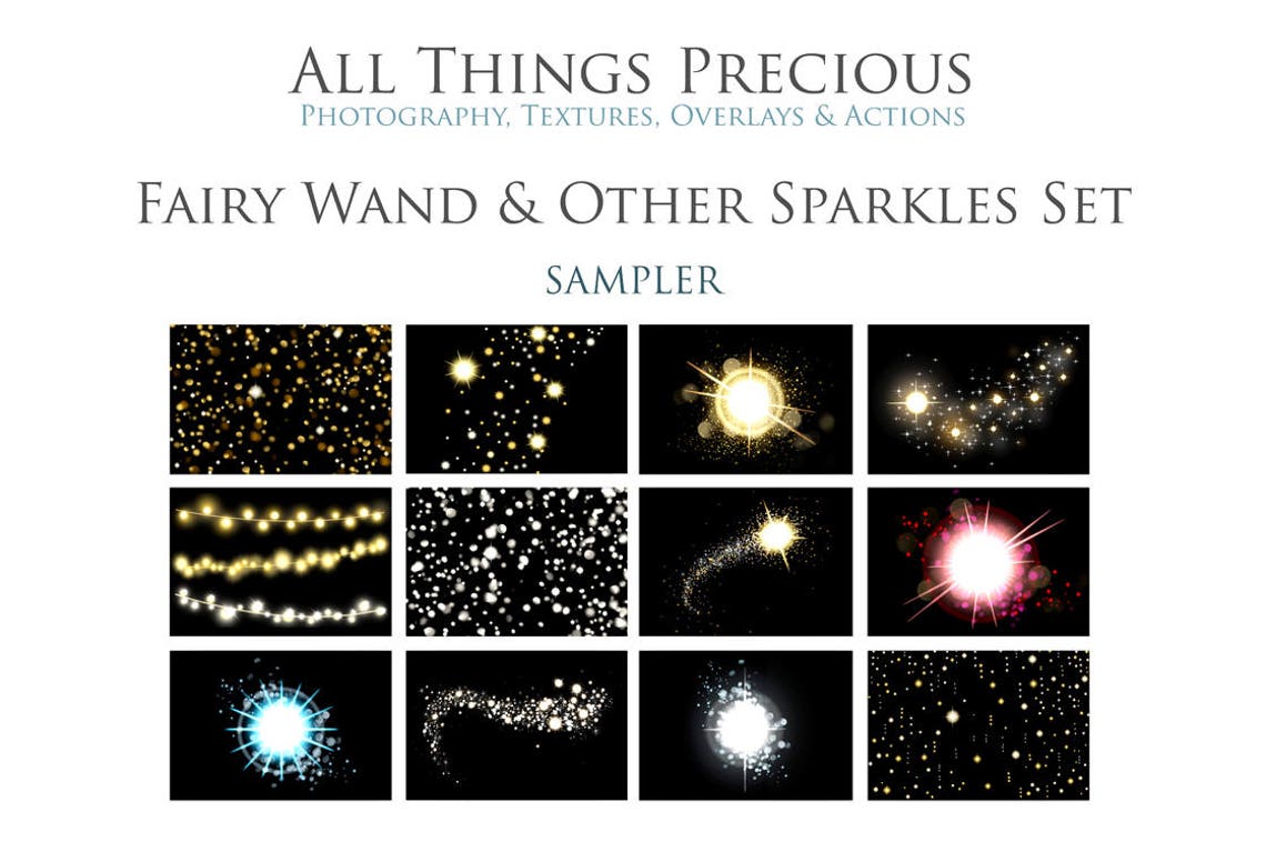 28 Digital Fine Art FAIRY WAND and SPARKLE Overlays Photoshop image 3