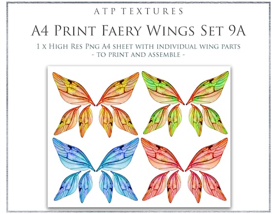 A4 PRINT FAIRY WINGS Set 9A - Png Clipart, jewellery Making, Fairy Wing ...
