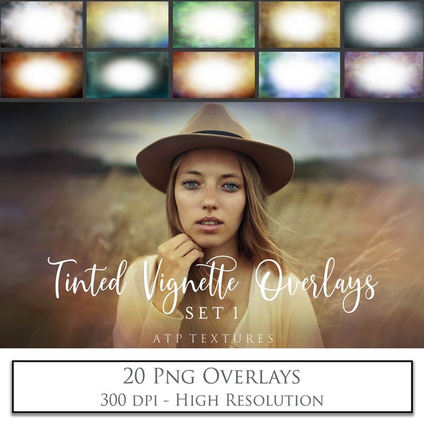 Png OVERLAYS - Tint Vignette No. 1 / Photo Overlay, Texture Overlay, Photoshop Clipart, Digital Background, Peek Through