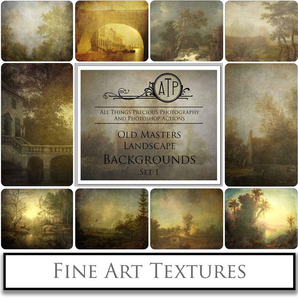10 Fine Art TEXTURES - LANDSCAPE Background Set 1 / Photography Texture, High Res, Digital Scrapbooking, Photoshop Overlays, Photo Backdrop