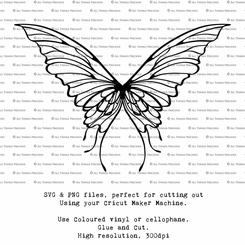 SVG, PNG Clipart, Fairy Wings, for Cricut and Silhouette Machine. Cut out and make real fairy wings. For Costumes, Halloween, Cosplay, Adult or Child size. Use in Wedding invites, Sublimation print or decorations. Faerie Wings, Butterfly, Dragonfly.