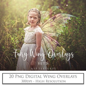 OVERLAYS - 20 Png FAIRY WINGS Set 26 / Photo Overlay, Fine Art, High Resolution, Photography, Photoshop, Digital Clipart