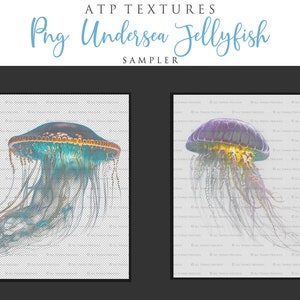 Jellyfish overlays for your Fantasy Edits. Digital Png clipart overlays. Photography, photoshop editing, Child photo art. Fine Art High resolution digital download. 300dpi. Digital Assets. Graphic Design. Ocean Background.  Underwater Scene