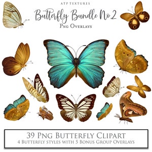 Schmetterlinge Overlay Set 2 - Digitales Overlay, Fine Art Fotografie, Scrapbooking, Photoshop, Schmetterlinge Kunst, digitale Clipart, Fotobearbeitung