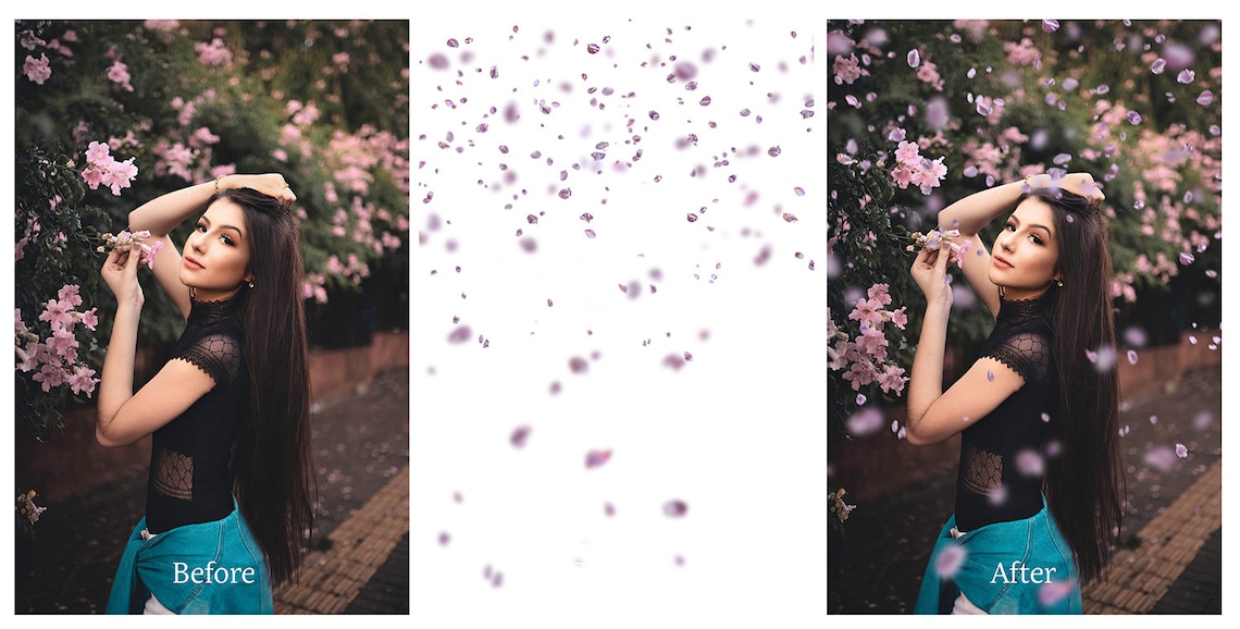40 SPRING BLOSSOM Overlays / Photoshop Overlays Falling image 7