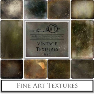 10 Fine Art TEXTURES - VINTAGE Set 2 / Photography Overlay, Digital Scrapbooking Paper, Photo Background, Photoshop Overlays, Sepia Photo