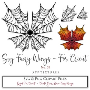 SVG Cricut, FAIRY WINGS No. 52 - / Costume, Cosplay Wings, Printable Wing, Templates, Png Digital, Art Doll, Halloween Clipart, Spider Web