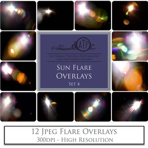 Digital Overlays. Radial flare. Circle / ring flare. Sun Flare / Lens Flare light overlays for Photography  In high resolution. Add Sunlight to your images. Perfect for Photo  edits. Jpeg Overlay for photoshop and elements. Rainbow flare. Halo Flare.