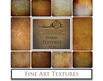 10 Fine Art TEXTURES - WARM Set 15 / Digital Background Texture, Scrapbooking Paper, Photography, Photoshop Overlays, High Res Textures